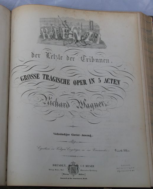 Image for RIENZI der Letzte der Tribunen. Grosse tragische Oper in 5 Acten. Vollständiger Clavier-Auszug.