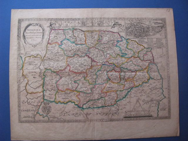 Image for NORFOLK 1689 described by C. Saxton Corrected and Amended with many Additions of Roads &c