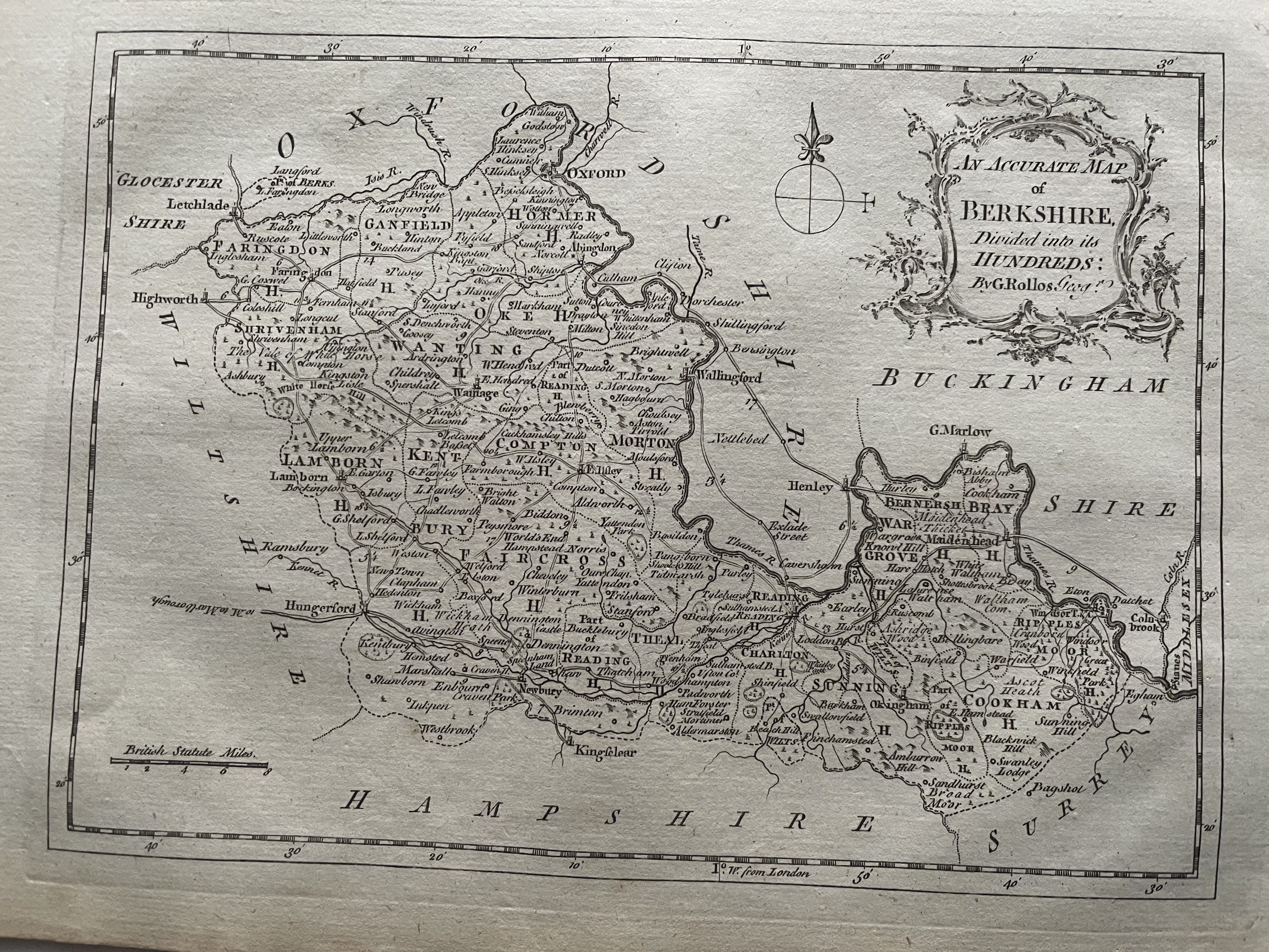 An Accurate Map of BERKSHIRE Divided Into Its Hundreds