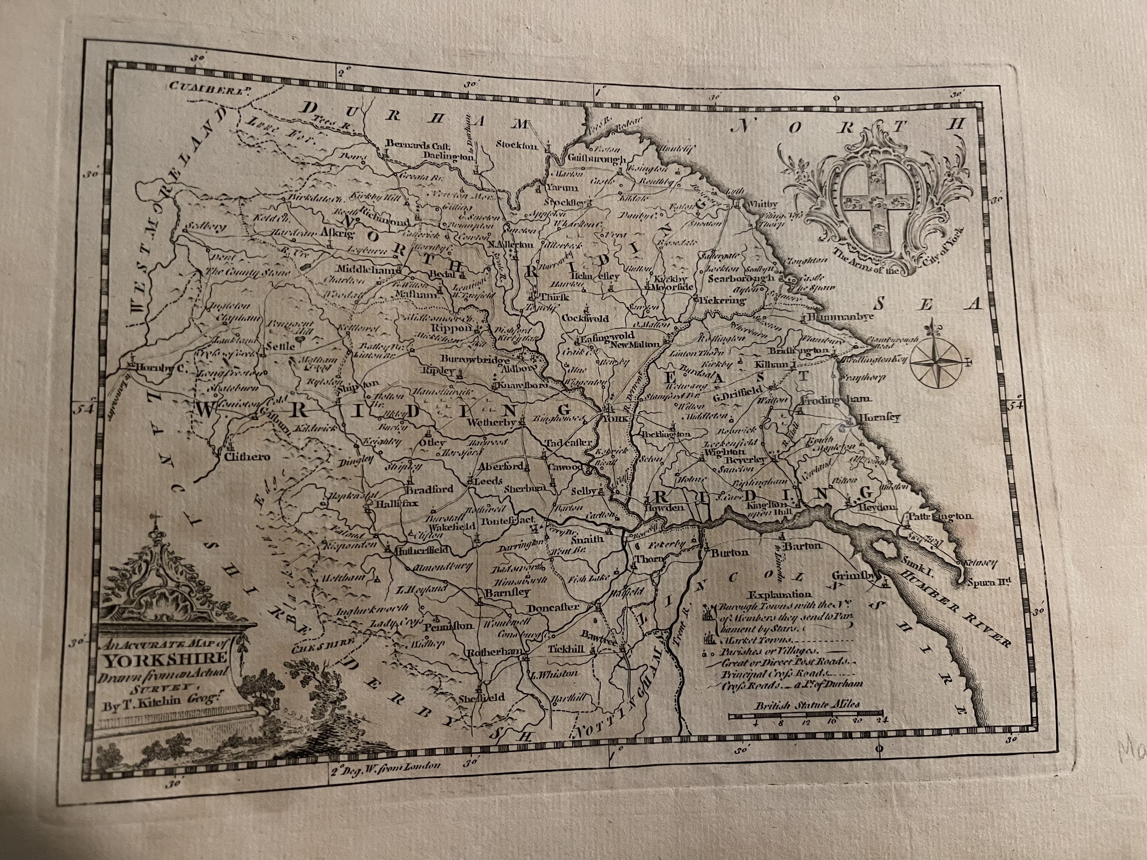 An Accurate Map of YORKSHIRE Drawn from an Actual Survey