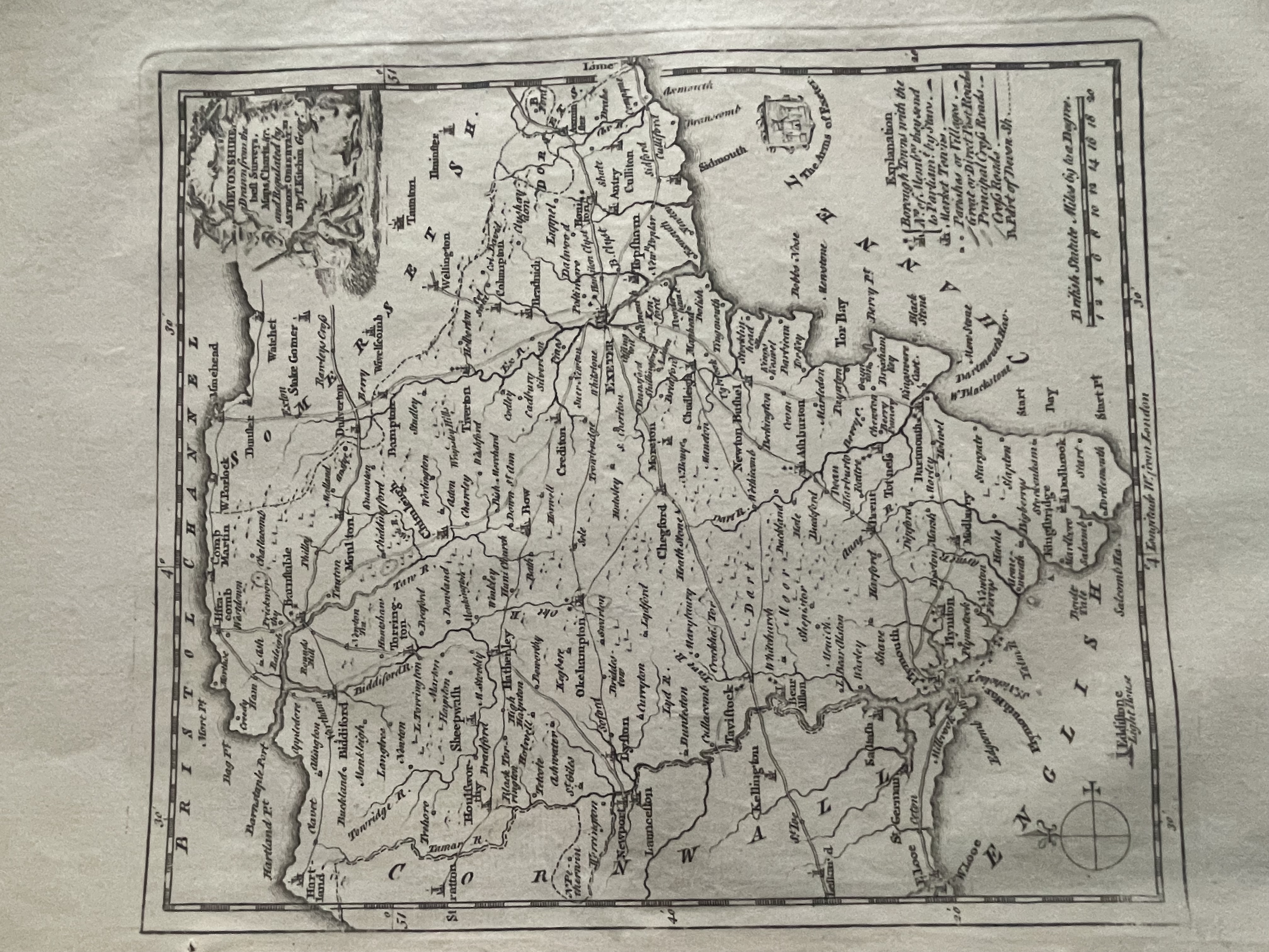An Accurate Map of DEVONSHIRE Drawn from an Actual Survey and Regulated By Astronomy