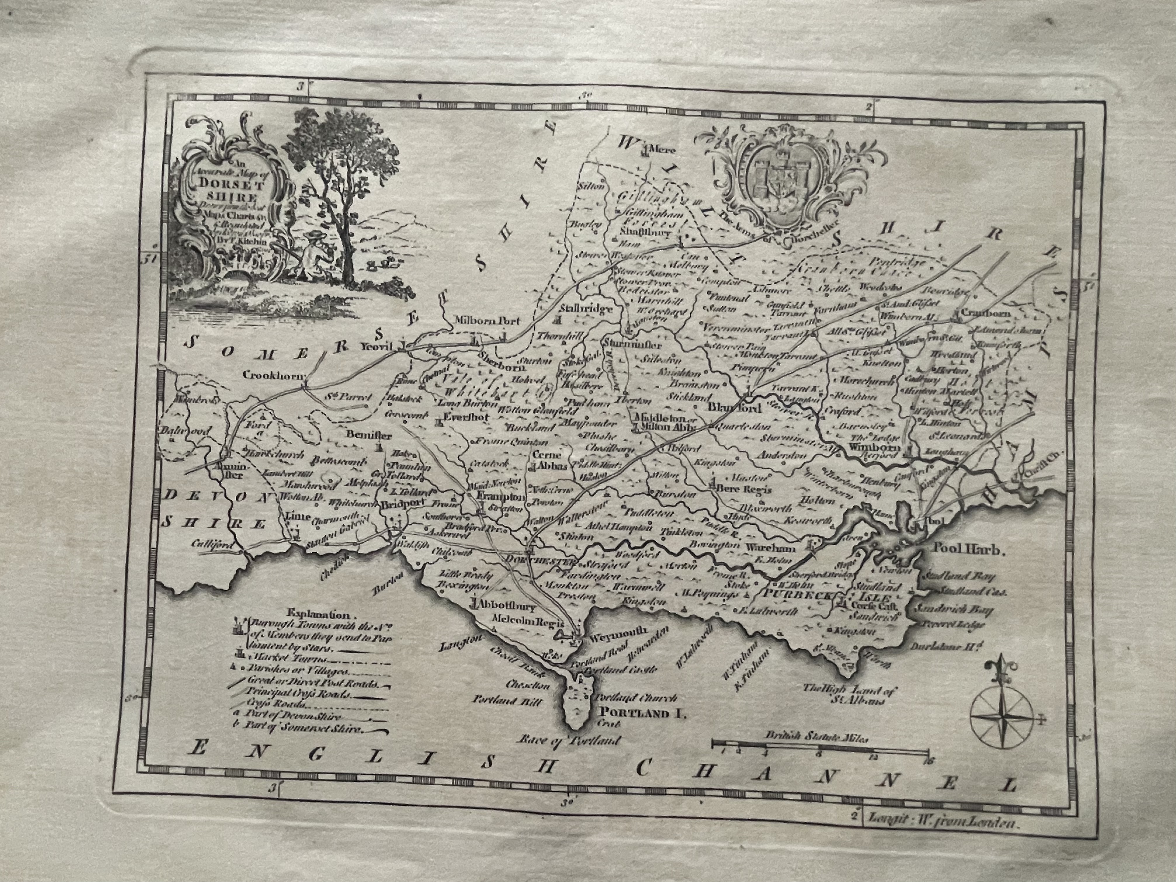 An Accurate Map of DORSETSHIRE Drawn from an Actual Survey and Regulated By Astronomy