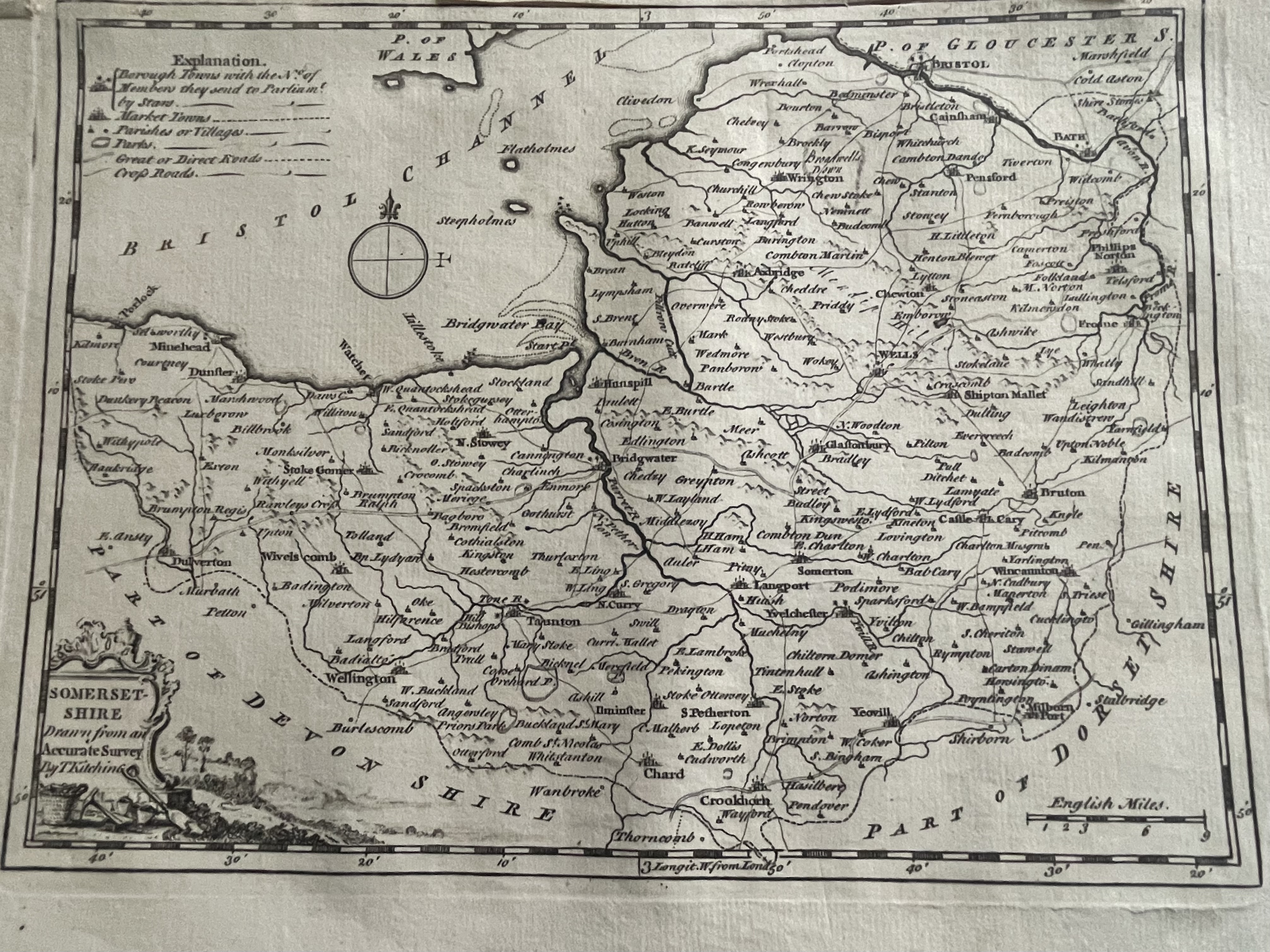 An Accurate Map of SOMERSETSHIRE Drawn from an Actual Survey
